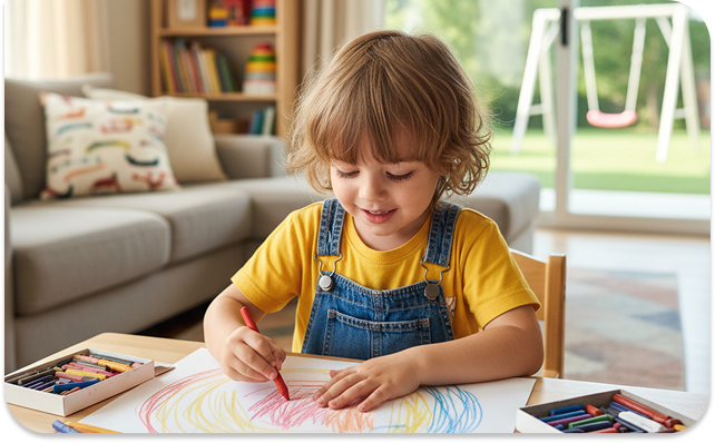 Young child coloring